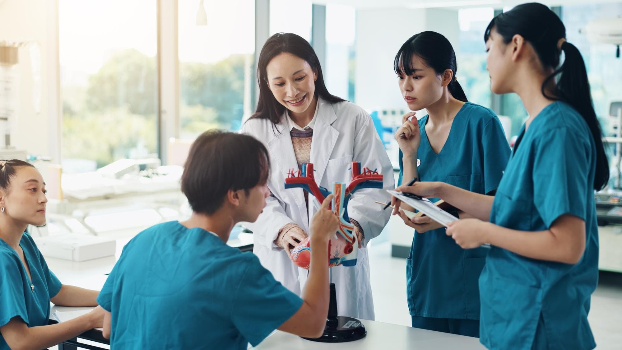 Medical professionals in a clinical setting